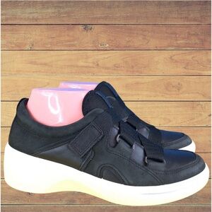 Ecco Soft 7 Wedge Women’s Sporty Strap Sneakers Shoes Size 37 Black Leather